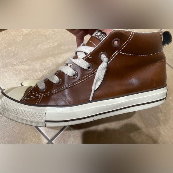 Converse Leather Chuck Taylor Hollis Pinecone Hightop Shoes- Size 6.5/EUR 9.5 - Picture 6 of 13